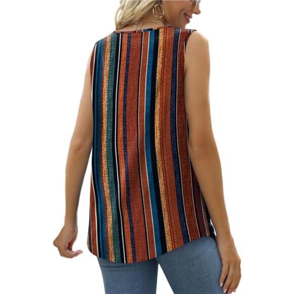 Summer Tank Tops for Women Loose Fit Pleated Square Neck Sleeveless - Picture 3 of 6